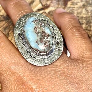 Larimar Crystal Ring Size 7 1/4
